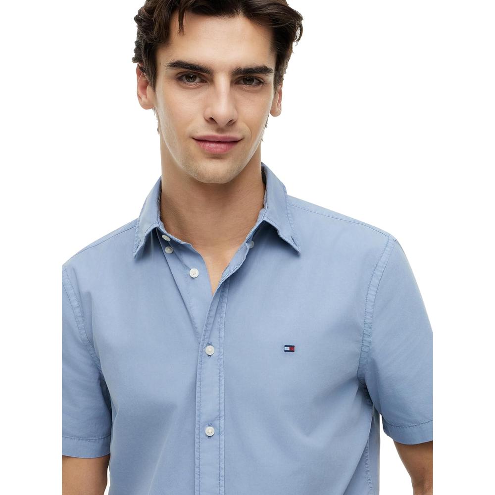 CAMISA PARA HOMBRE TOMMY HILFIGER REGULAR FIT MANGA CORTA AZUL VIVO - 2