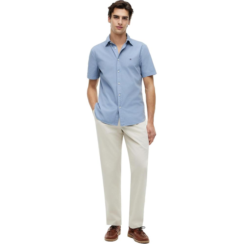 CAMISA PARA HOMBRE TOMMY HILFIGER REGULAR FIT MANGA CORTA AZUL VIVO - 3