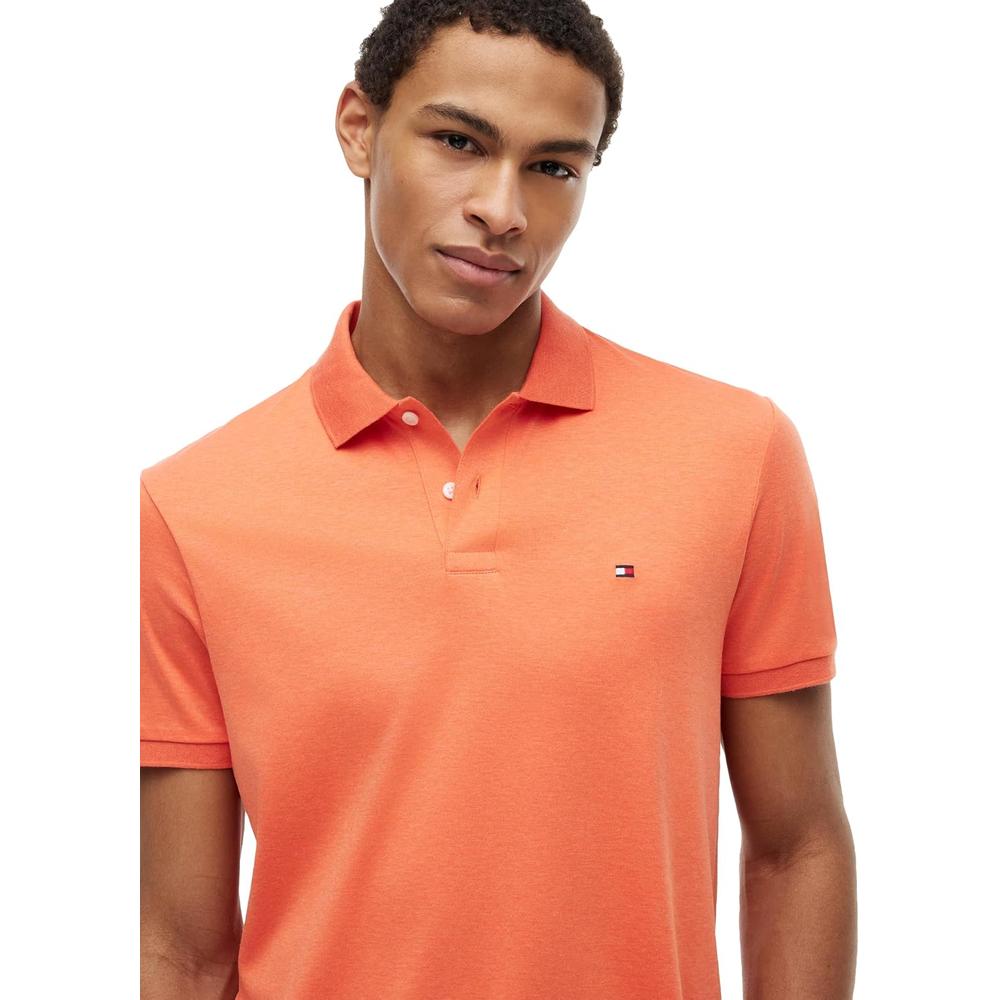 POLO PARA HOMBRE TOMMY HILFIGER REGULAR FIT MANGA CORTA NARANJA BRILLANTE JASPEADO - 2
