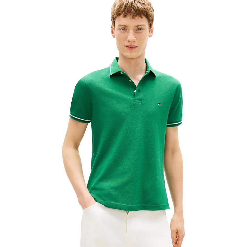 POLO PARA HOMBRE TOMMY HILFIGER SLIM FIT MANGA CORTA VERDE - 1