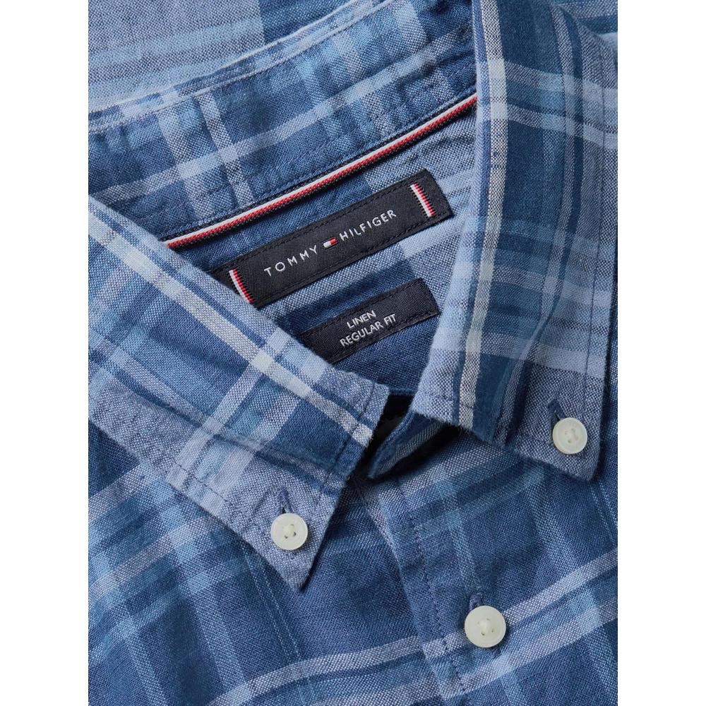 CAMISA PARA HOMBRE TOMMY HILFIGER REGULAR FIT MANGA LARGA AZUL FRESCO - 6