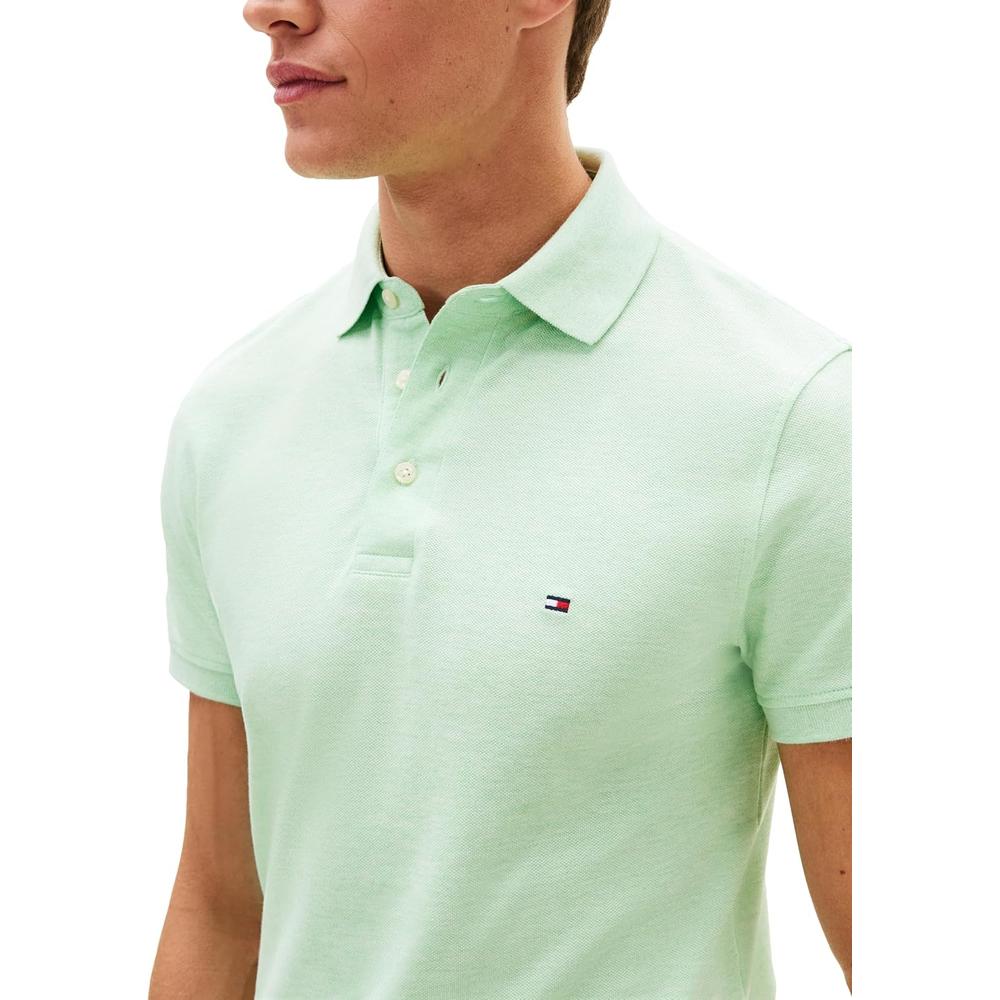POLO PARA HOMBRE TOMMY HILFIGER 1985 SLIM FIT MANGA CORTA VERDE MENTA JASPEADO - 2