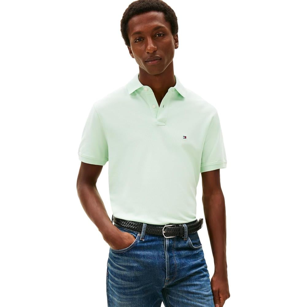 POLO PARA HOMBRE TOMMY HILFIGER CLASSIC FIT MANGA CORTA VERDE ÓPALO - 1