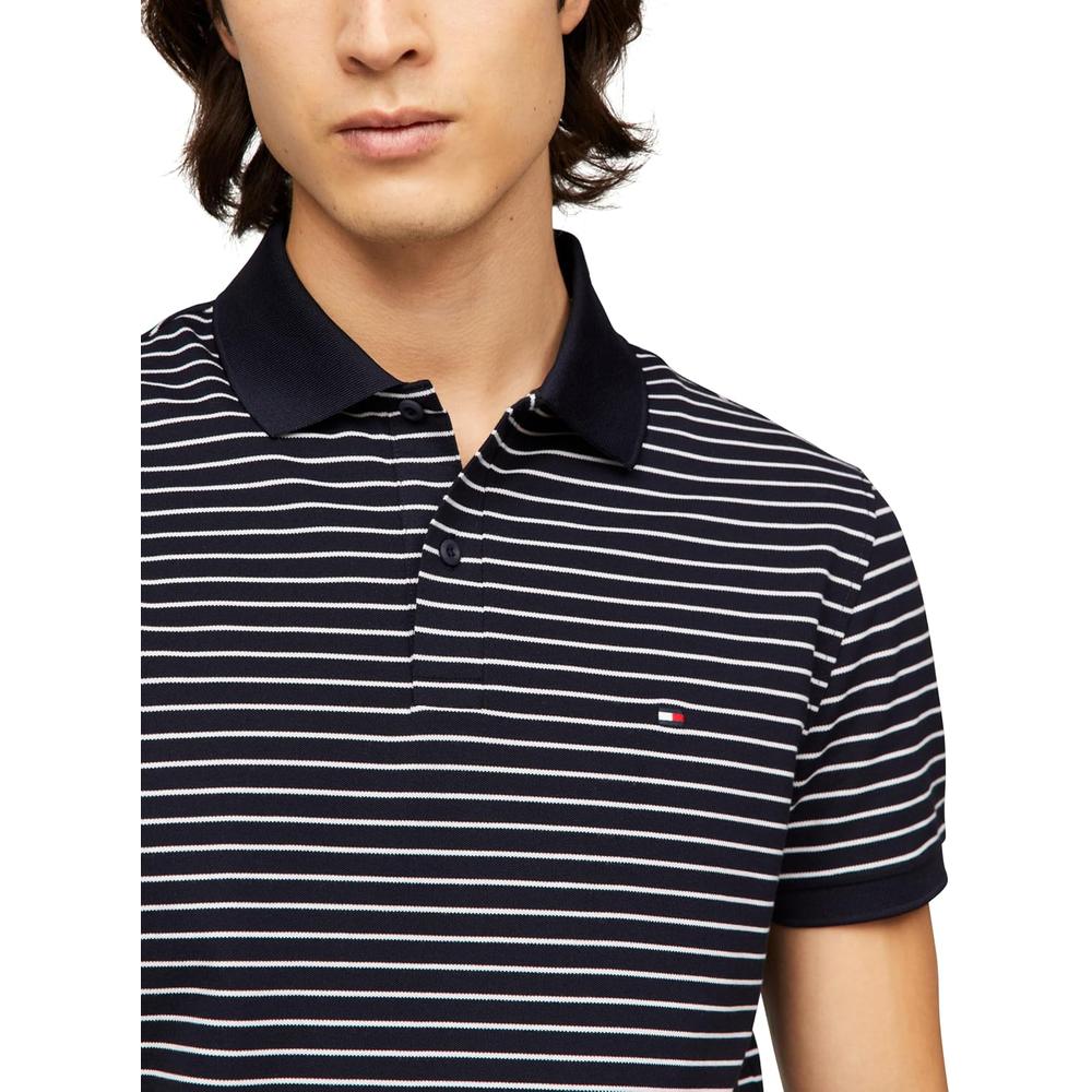 POLO PARA HOMBRE TOMMY HILFIGER REGULAR FIT MANGA CORTA AZUL CIELO BLANCO - 2