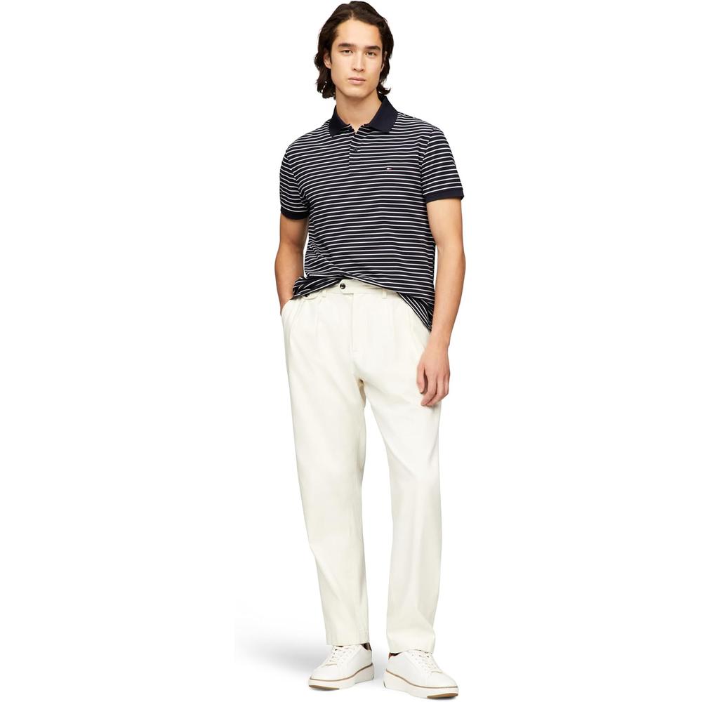 POLO PARA HOMBRE TOMMY HILFIGER REGULAR FIT MANGA CORTA AZUL CIELO BLANCO - 3