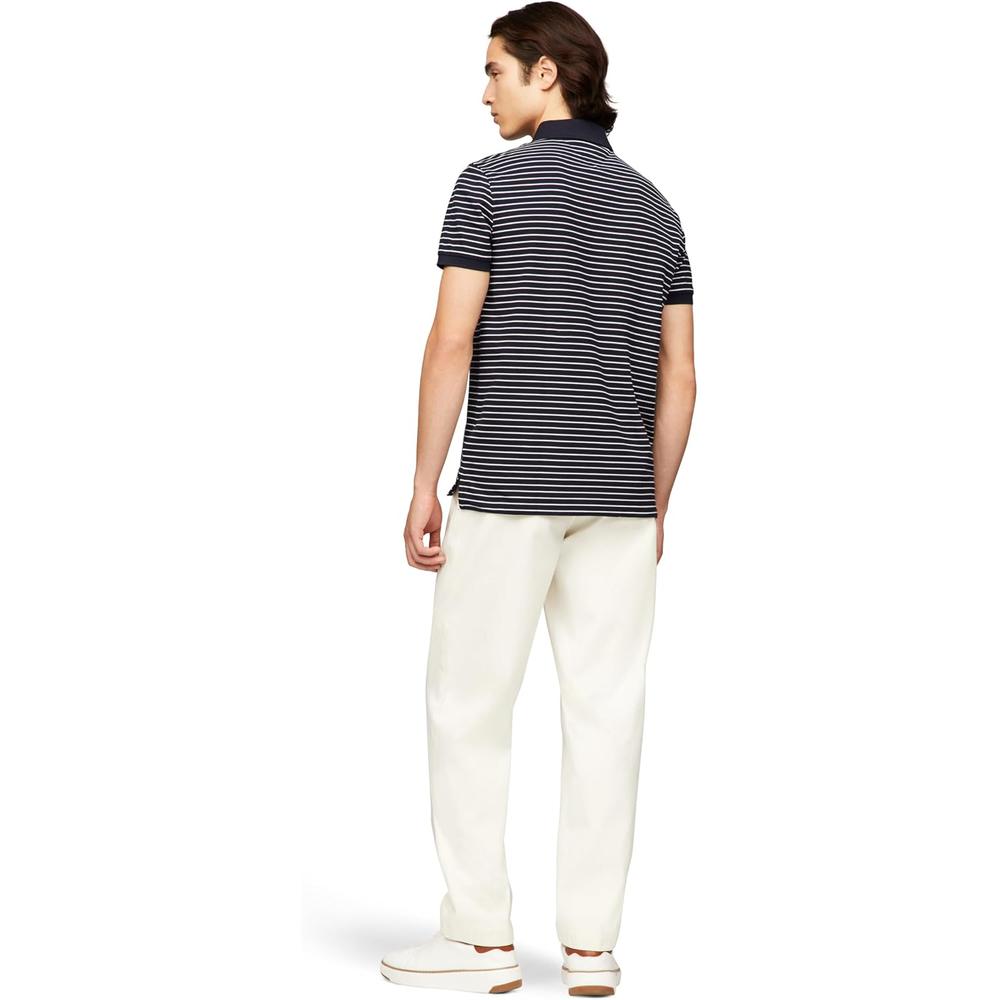 POLO PARA HOMBRE TOMMY HILFIGER REGULAR FIT MANGA CORTA AZUL CIELO BLANCO - 4