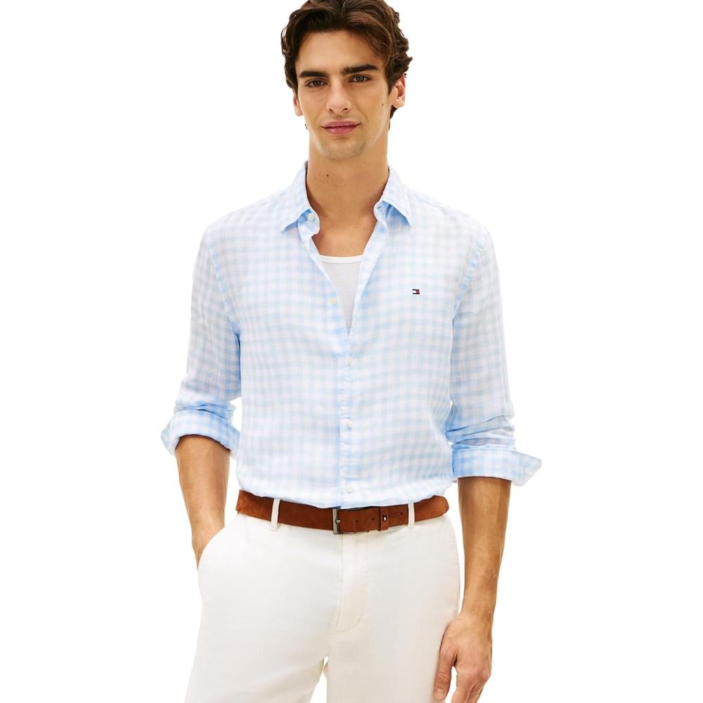CAMISA PARA HOMBRE TOMMY HILFIGER REGULAR FIT MANGA LARGA AZUL DULCE - 1
