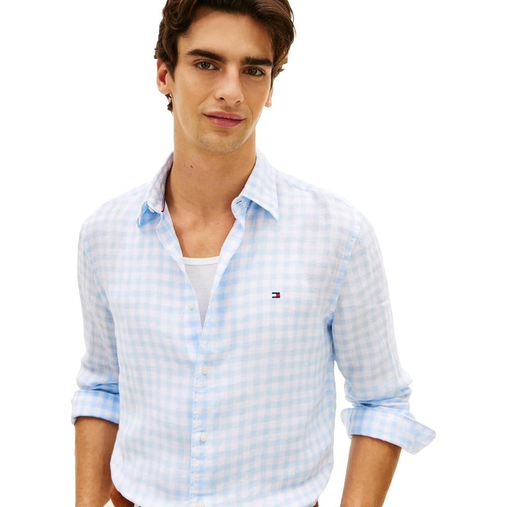 CAMISA PARA HOMBRE TOMMY HILFIGER REGULAR FIT MANGA LARGA AZUL DULCE - 2