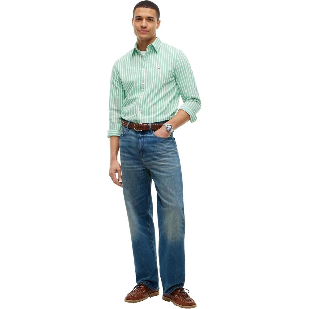CAMISA PARA HOMBRE TOMMY HILFIGER REGULAR FIT MANGA LARGA VERDE CÉSPED - 3