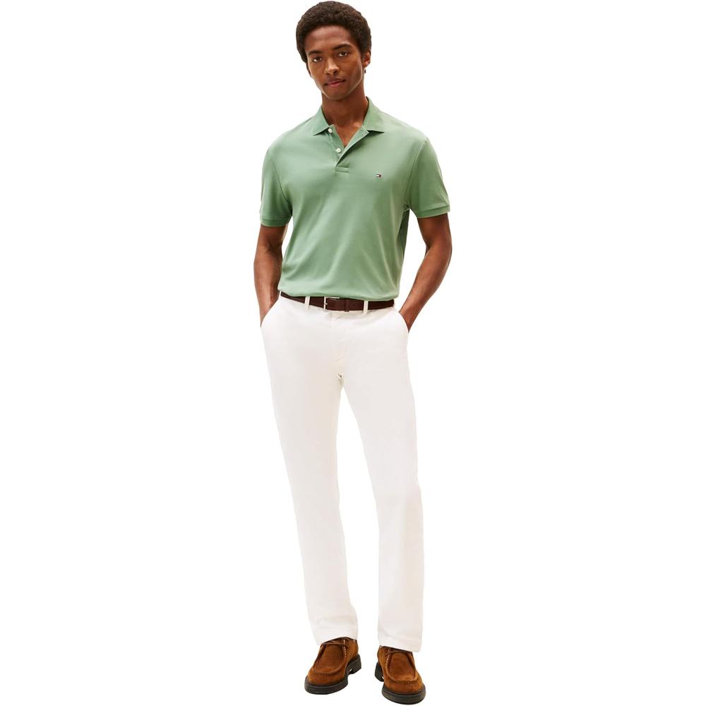 POLO PARA HOMBRE TOMMY HILFIGER REGULAR FIT MANGA CORTA VERDE PRADERA POLVORIENTO - 3