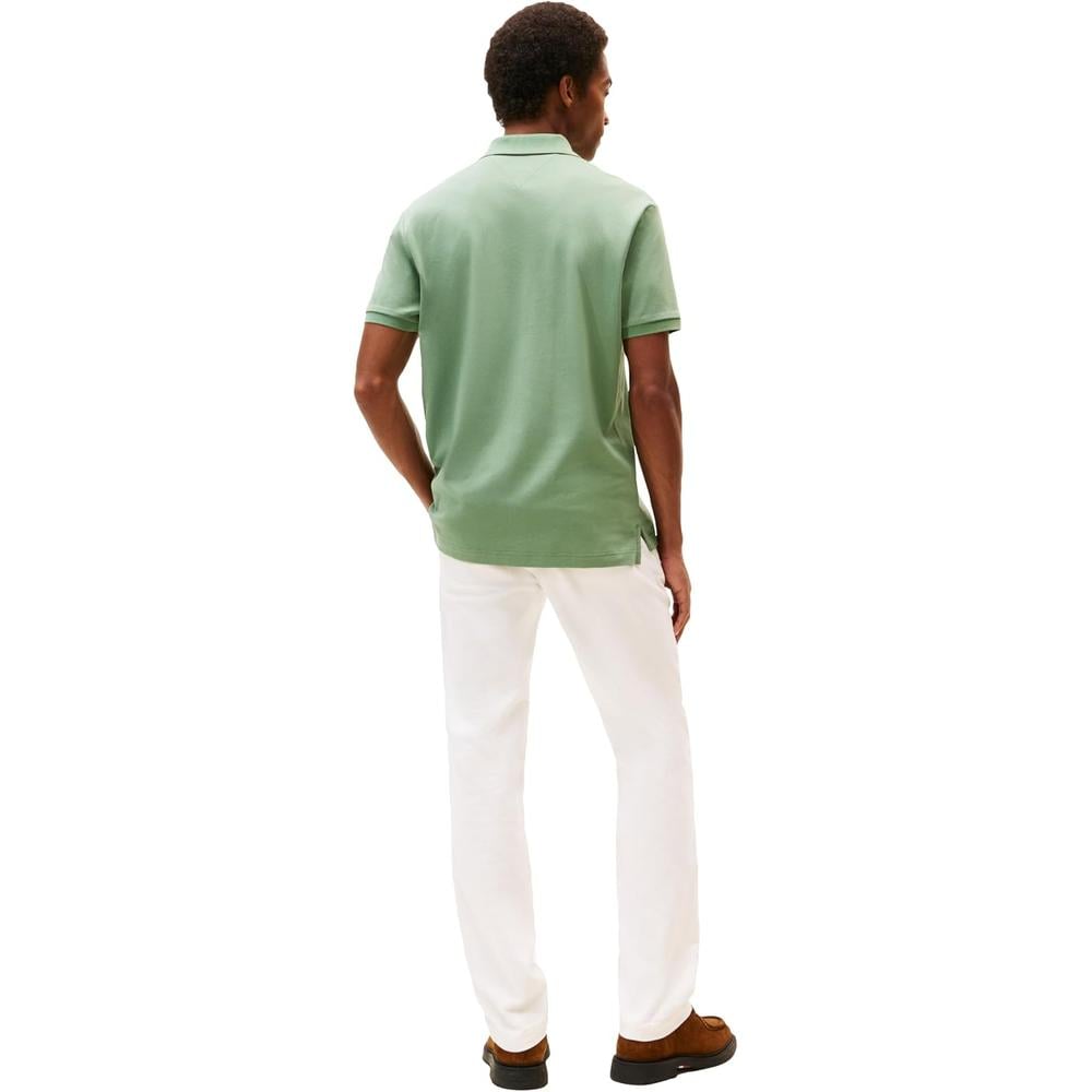 POLO PARA HOMBRE TOMMY HILFIGER REGULAR FIT MANGA CORTA VERDE PRADERA POLVORIENTO - 4