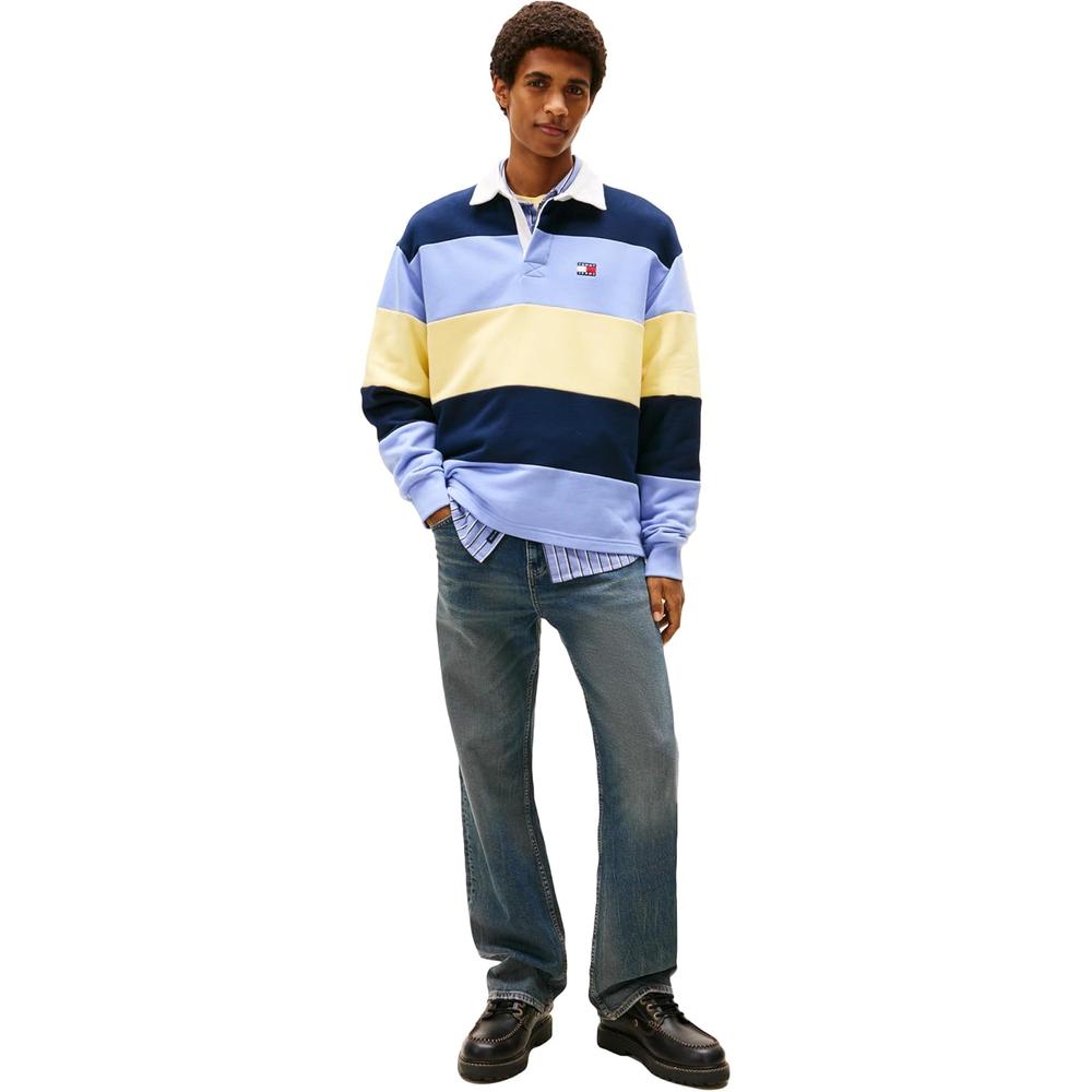 POLO PARA HOMBRE TOMMY HILFIGER RELAXED FIT MANGA LARGA AZUL MARINO OSCURO AZUL IRIS AMARILLO VERDOSO - 3