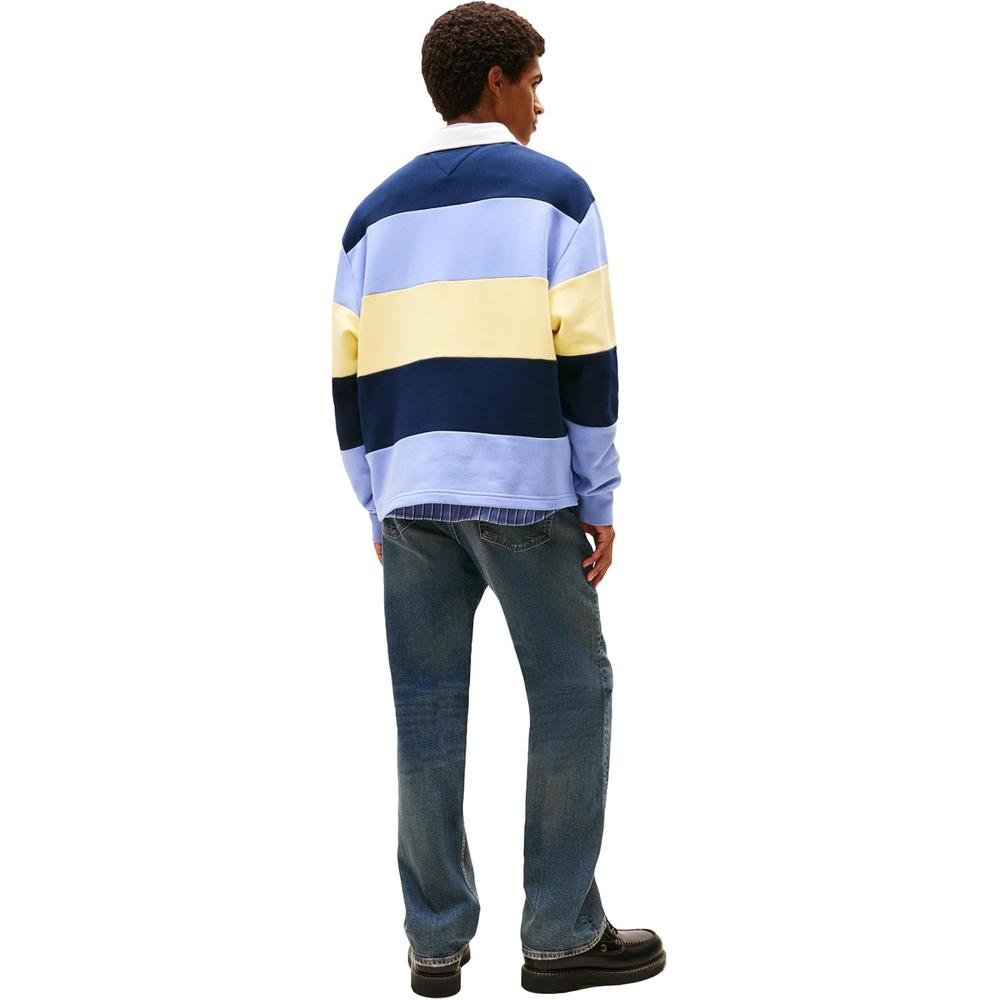 POLO PARA HOMBRE TOMMY HILFIGER RELAXED FIT MANGA LARGA AZUL MARINO OSCURO AZUL IRIS AMARILLO VERDOSO - 4