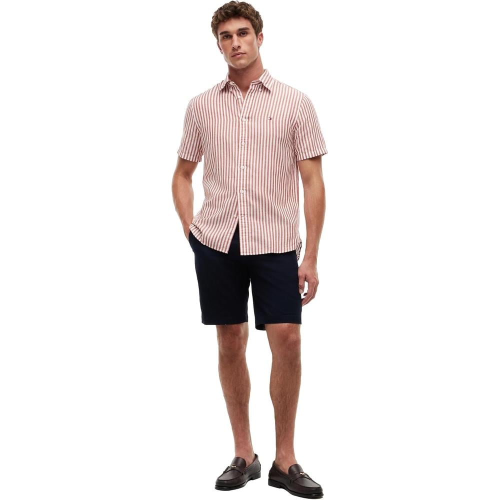 CAMISA PARA HOMBRE TOMMY HILFIGER MANGA CORTA LINO REGULAR FIT MULTICOLOR - 3