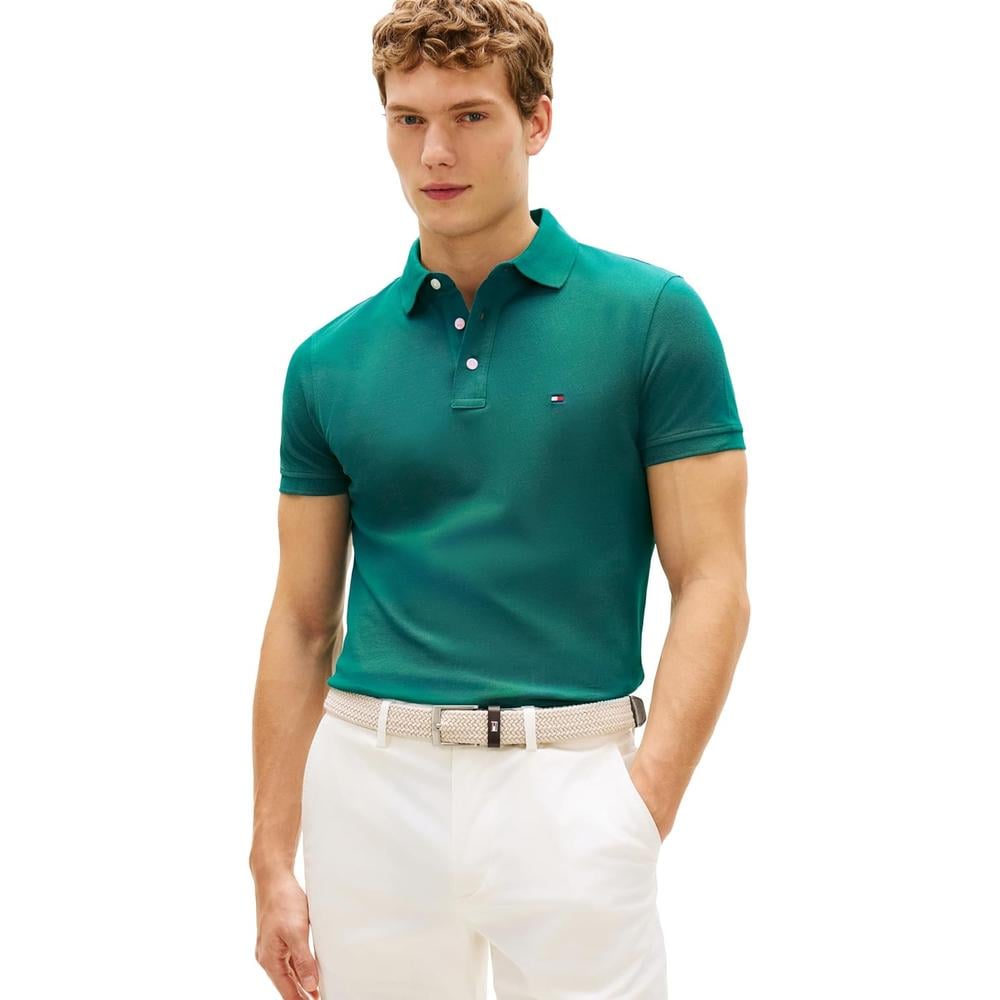 POLO PARA HOMBRE TOMMY HILFIGER 1985 SLIM FIT MANGA CORTA AZUL OCÉANO - 1