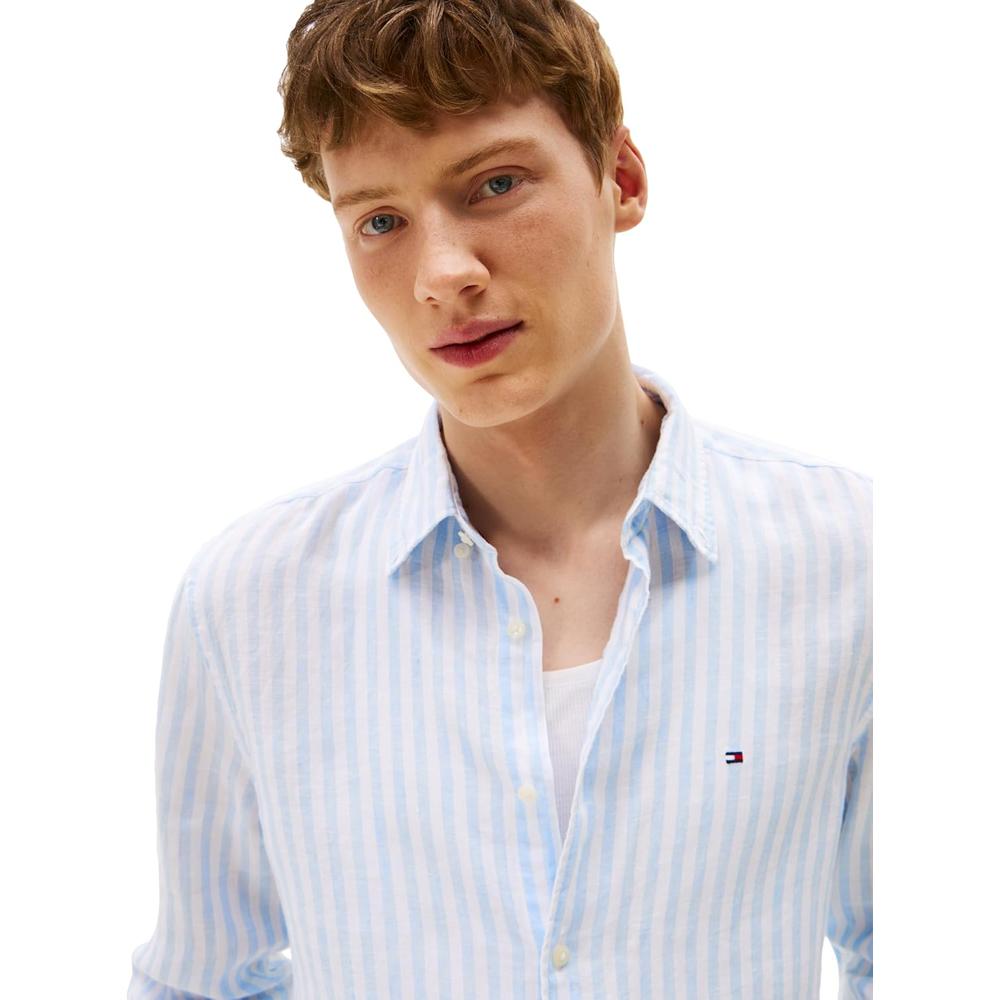 CAMISA PARA HOMBRE TOMMY HILFIGER REGULAR FIT MANGA LARGA AZUL VESSEL - 2