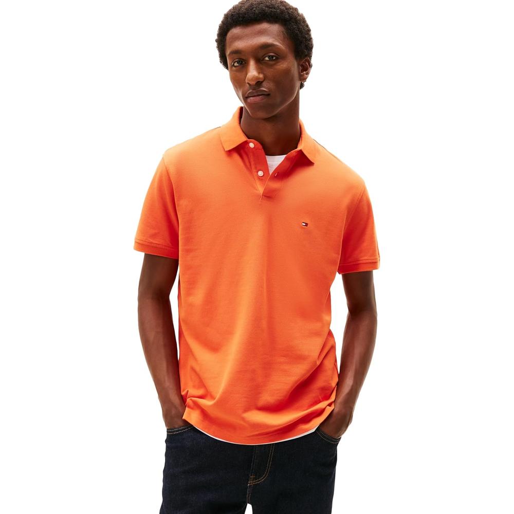 POLO PARA HOMBRE TOMMY HILFIGER CLASSIC FIT MANGA CORTA NARANJA BRILLANTE - 1