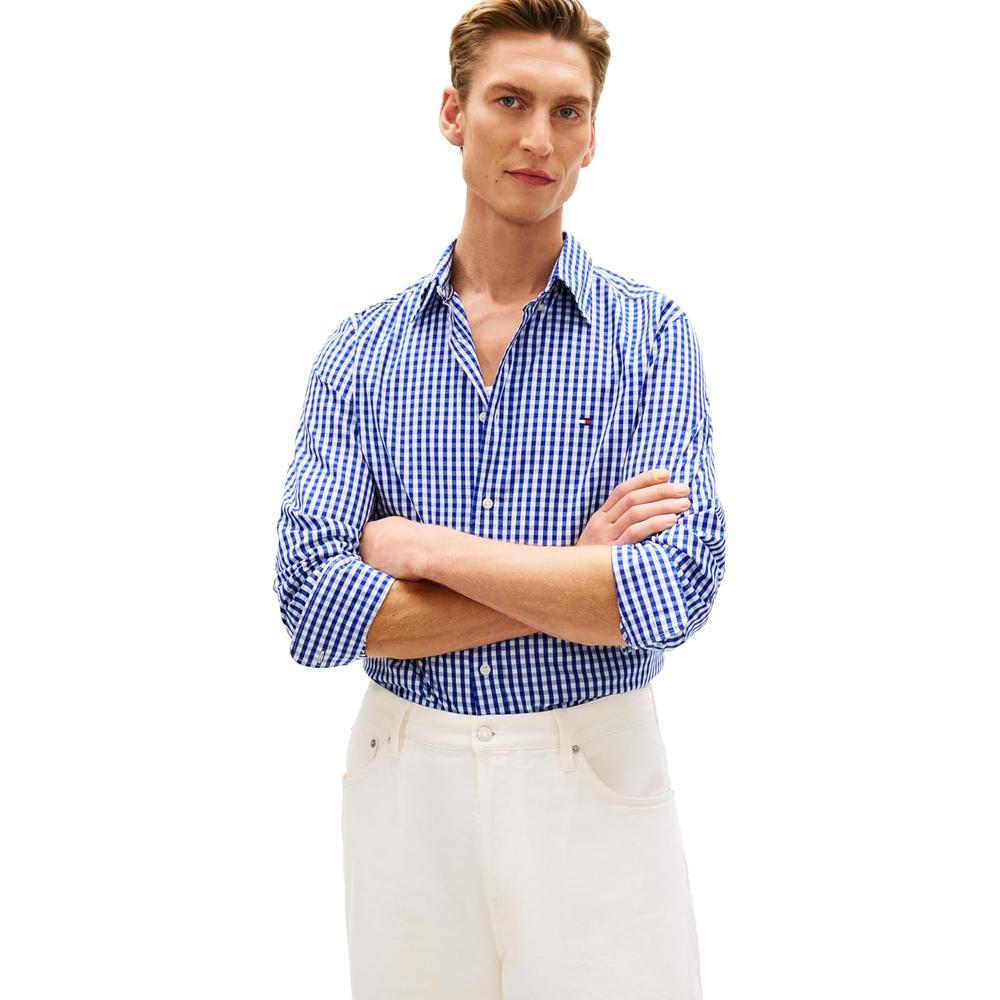 CAMISA PARA HOMBRE TOMMY HILFIGER REGULAR FIT MANGA LARGA AZUL WEDGE - 1