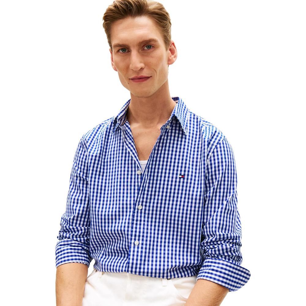 CAMISA PARA HOMBRE TOMMY HILFIGER REGULAR FIT MANGA LARGA AZUL WEDGE - 2
