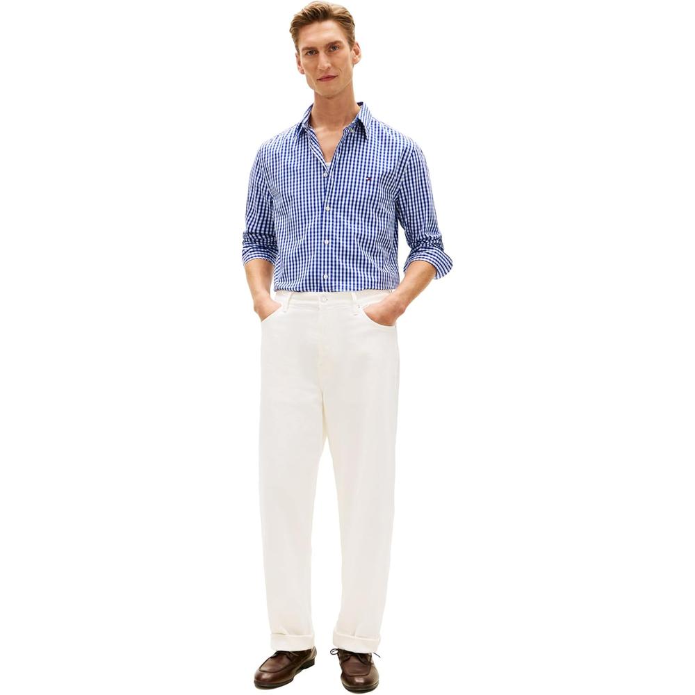 CAMISA PARA HOMBRE TOMMY HILFIGER REGULAR FIT MANGA LARGA AZUL WEDGE - 3