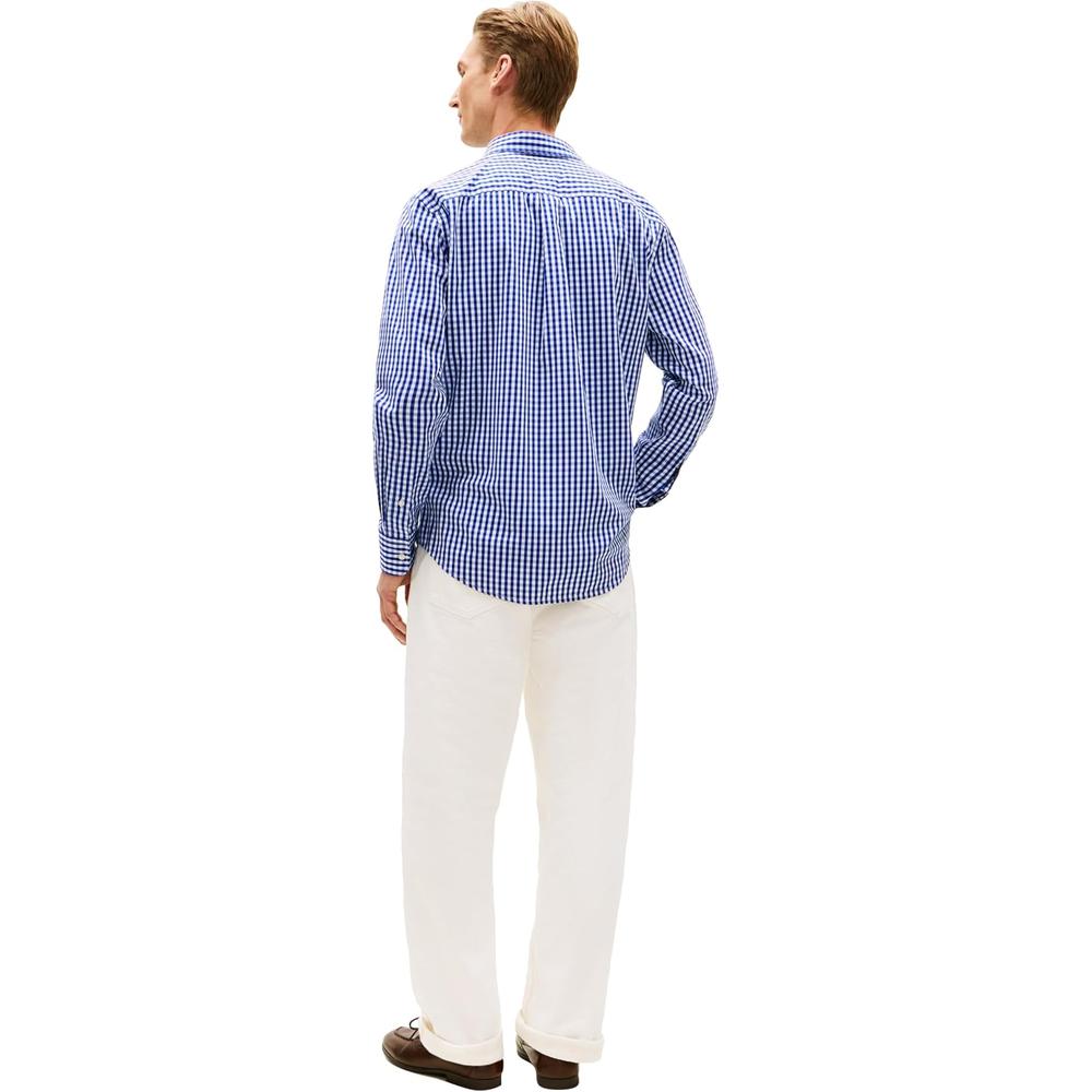 CAMISA PARA HOMBRE TOMMY HILFIGER REGULAR FIT MANGA LARGA AZUL WEDGE - 4