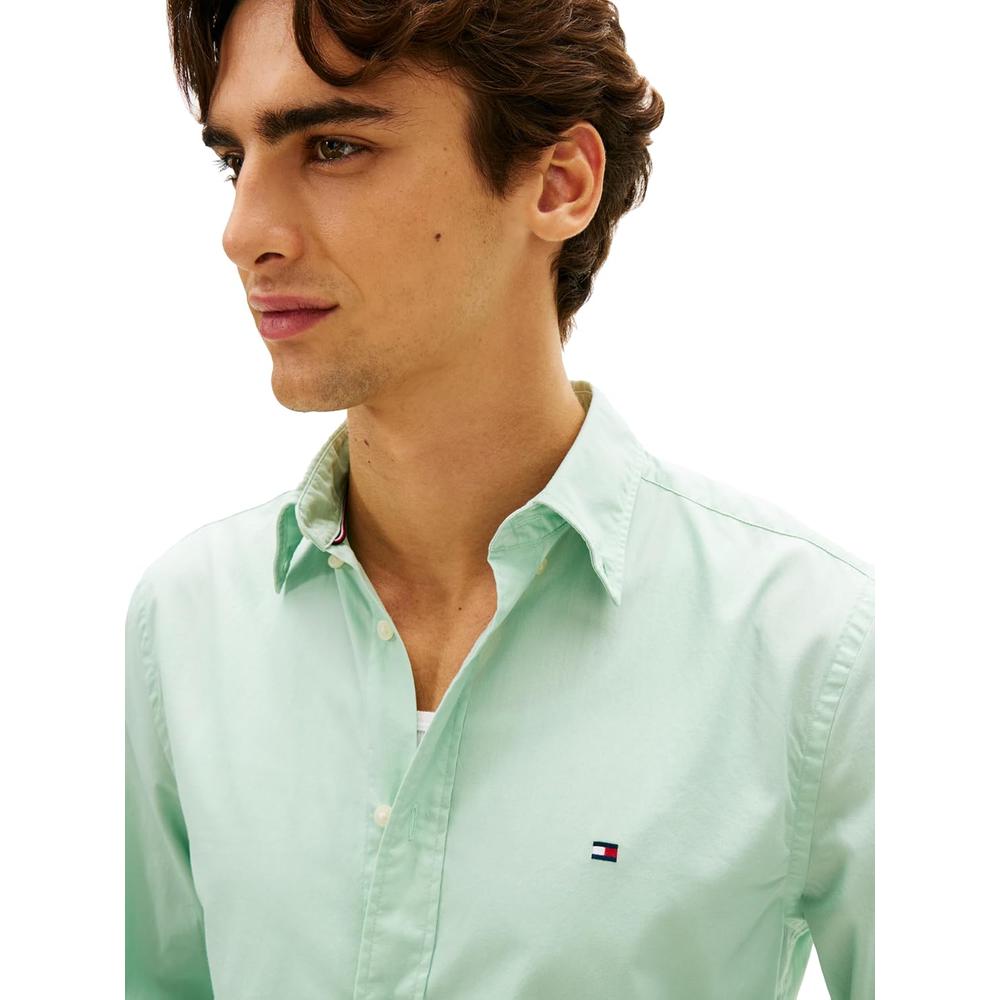 CAMISA PARA HOMBRE TOMMY HILFIGER REGULAR FIT MANGA LARGA VERDE MENTA - 2