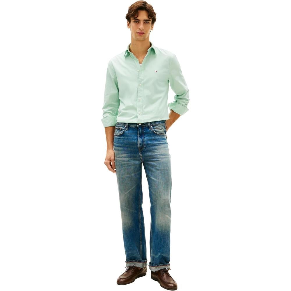 CAMISA PARA HOMBRE TOMMY HILFIGER REGULAR FIT MANGA LARGA VERDE MENTA - 3