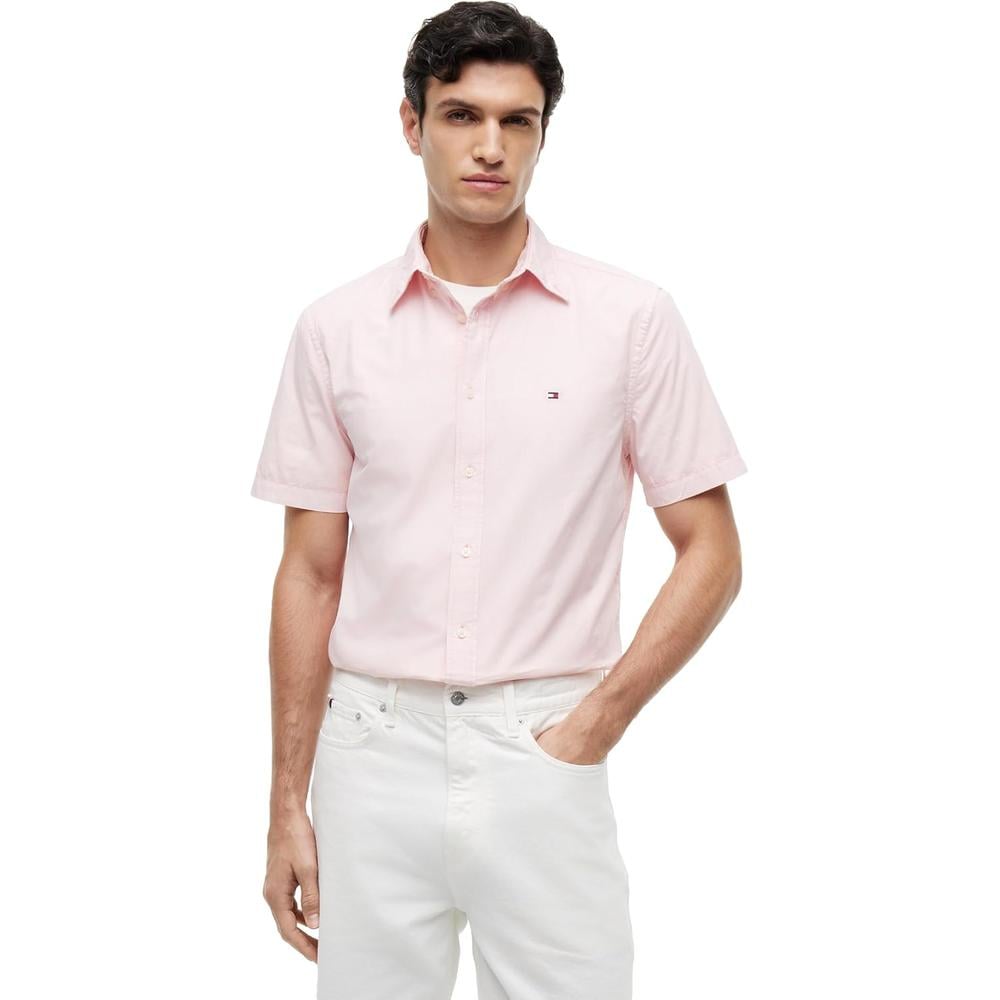 CAMISA PARA HOMBRE TOMMY HILFIGER REGULAR FIT MANGA CORTA ROSA CLARO - 1