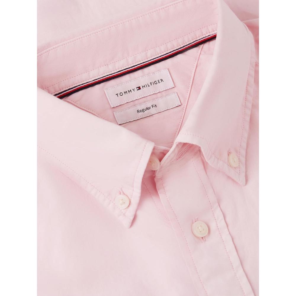 CAMISA PARA HOMBRE TOMMY HILFIGER REGULAR FIT MANGA CORTA ROSA CLARO - 5