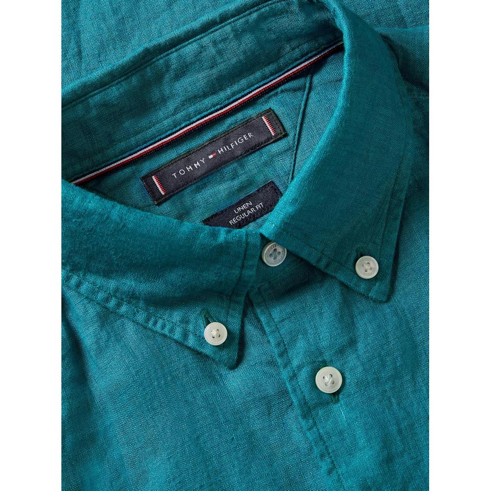 CAMISA PARA HOMBRE TOMMY HILFIGER REGULAR FIT MANGA LARGA AZUL OCÉANO PROFUNDO - 5
