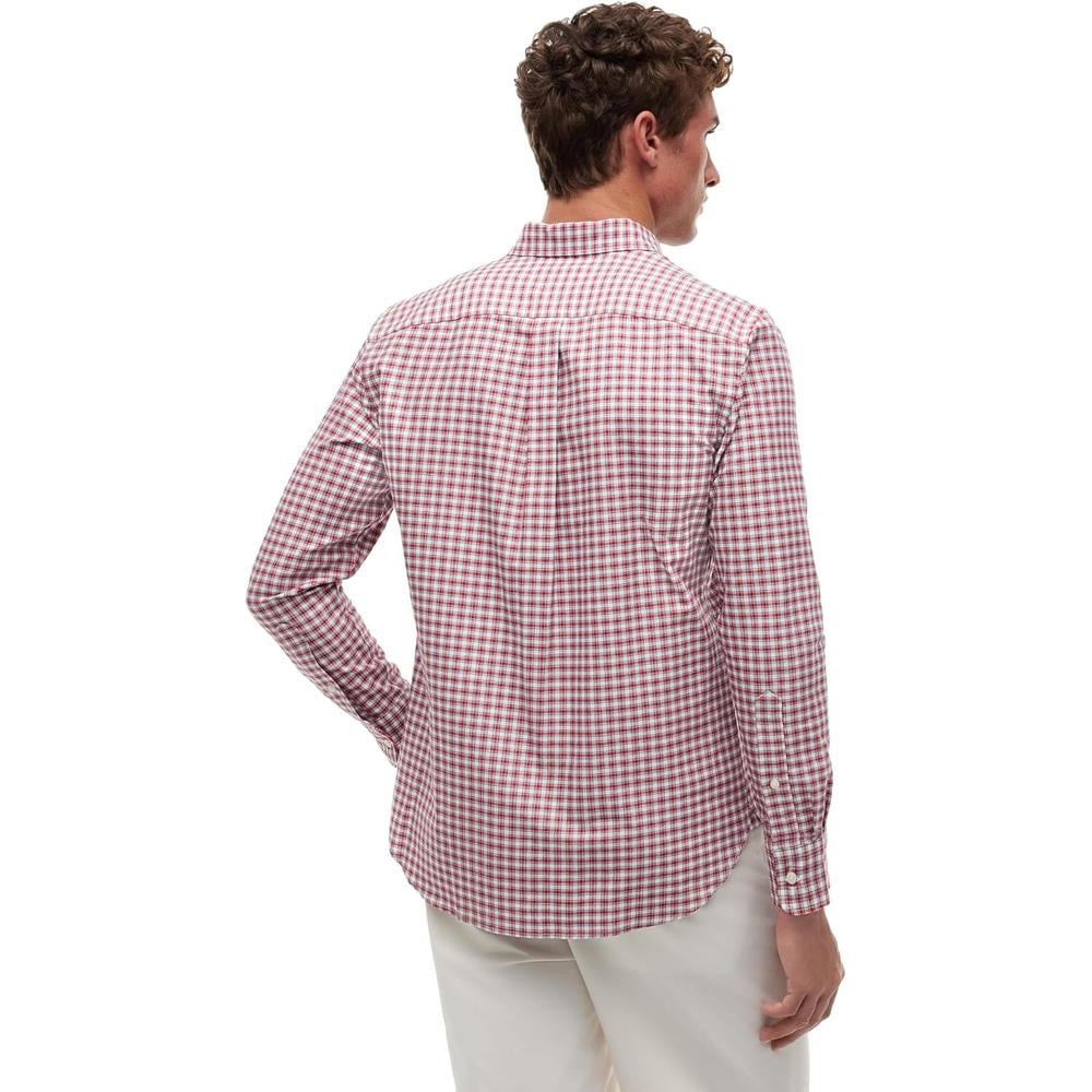 CAMISA PARA HOMBRE TOMMY HILFIGER OXFORD REGULAR FIT MANGA LARGA ROJO MEDIO CUADROS BLANCO - 4
