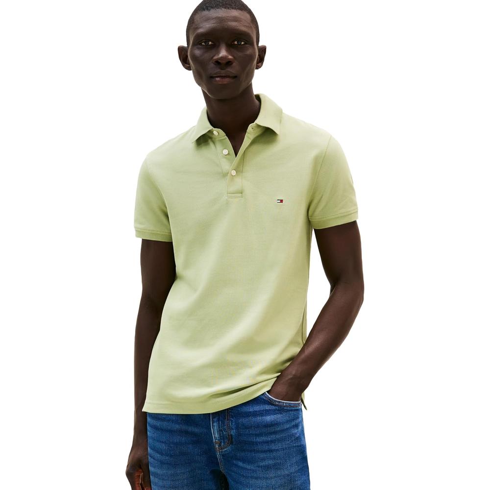 POLO PARA HOMBRE TOMMY HILFIGER 1985 SLIM FIT MANGA CORTA VERDE SALVIA - 1