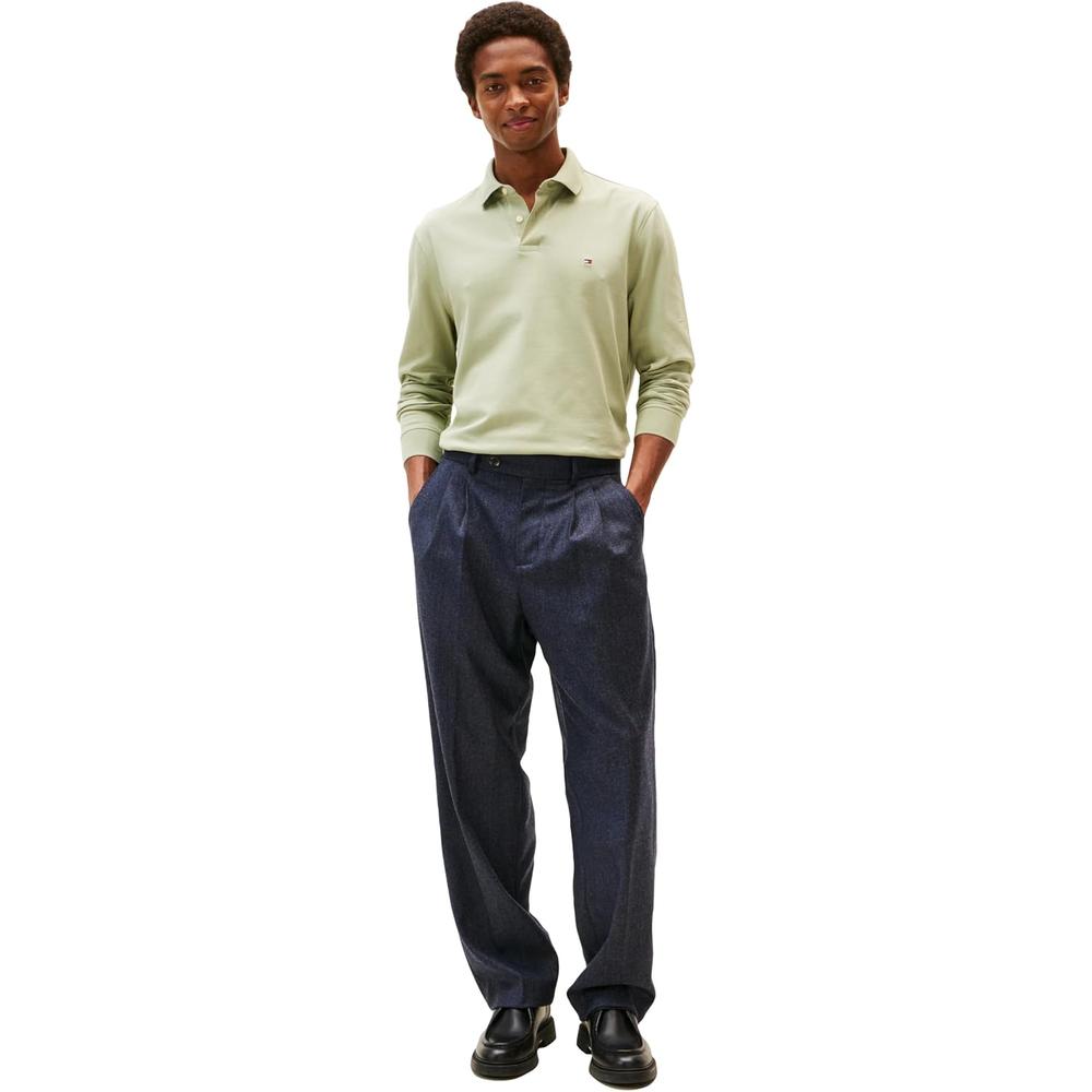 POLO PARA HOMBRE TOMMY HILFIGER REGULAR FIT MANGA LARGA VERDE SALVIA TIERRA - 3