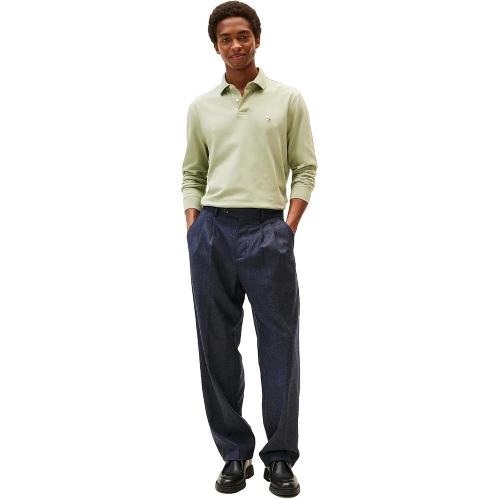 POLO PARA HOMBRE TOMMY HILFIGER REGULAR FIT MANGA LARGA VERDE SALVIA TIERRA - 3