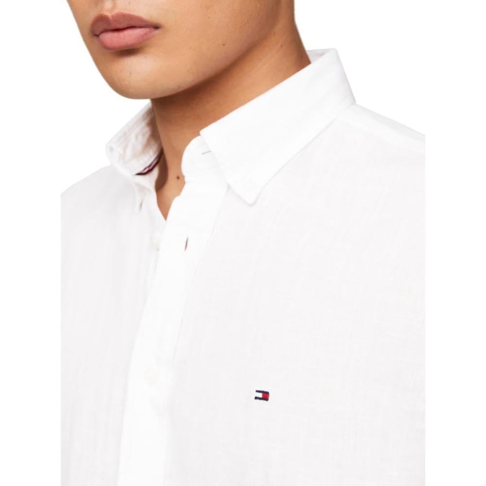 CAMISA PARA HOMBRE TOMMY HILFIGER MANGA CORTA LINO REGULAR FIT BLANCO - 2