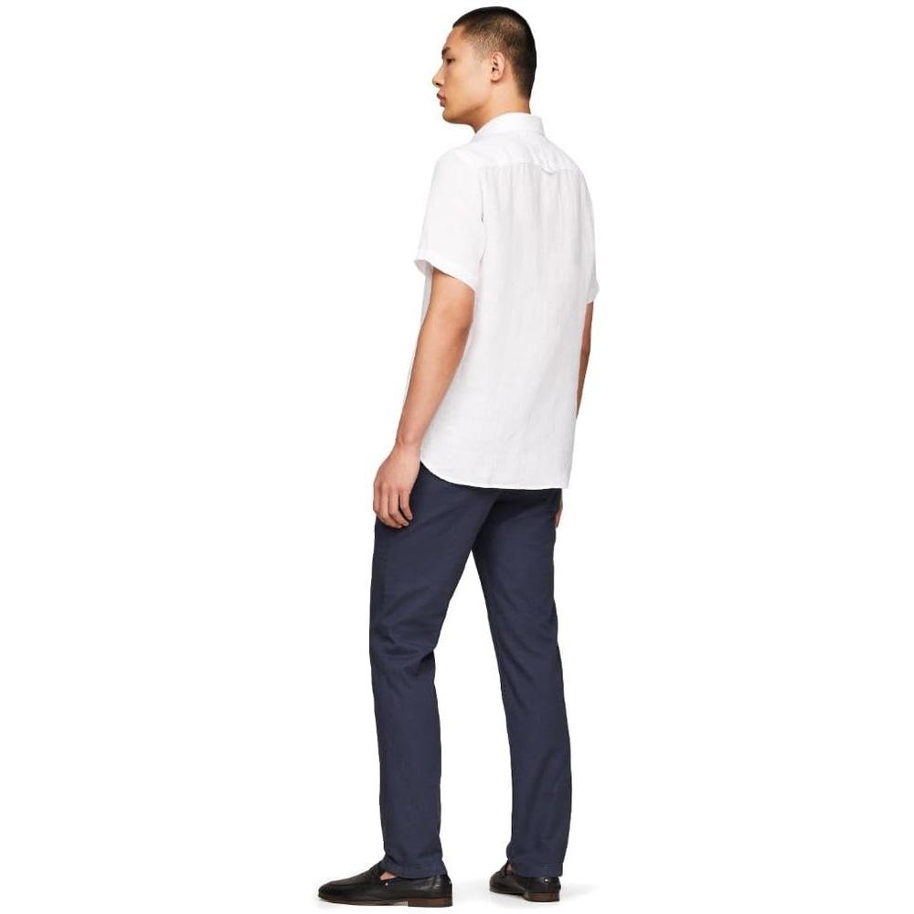 CAMISA PARA HOMBRE TOMMY HILFIGER MANGA CORTA LINO REGULAR FIT BLANCO - 4