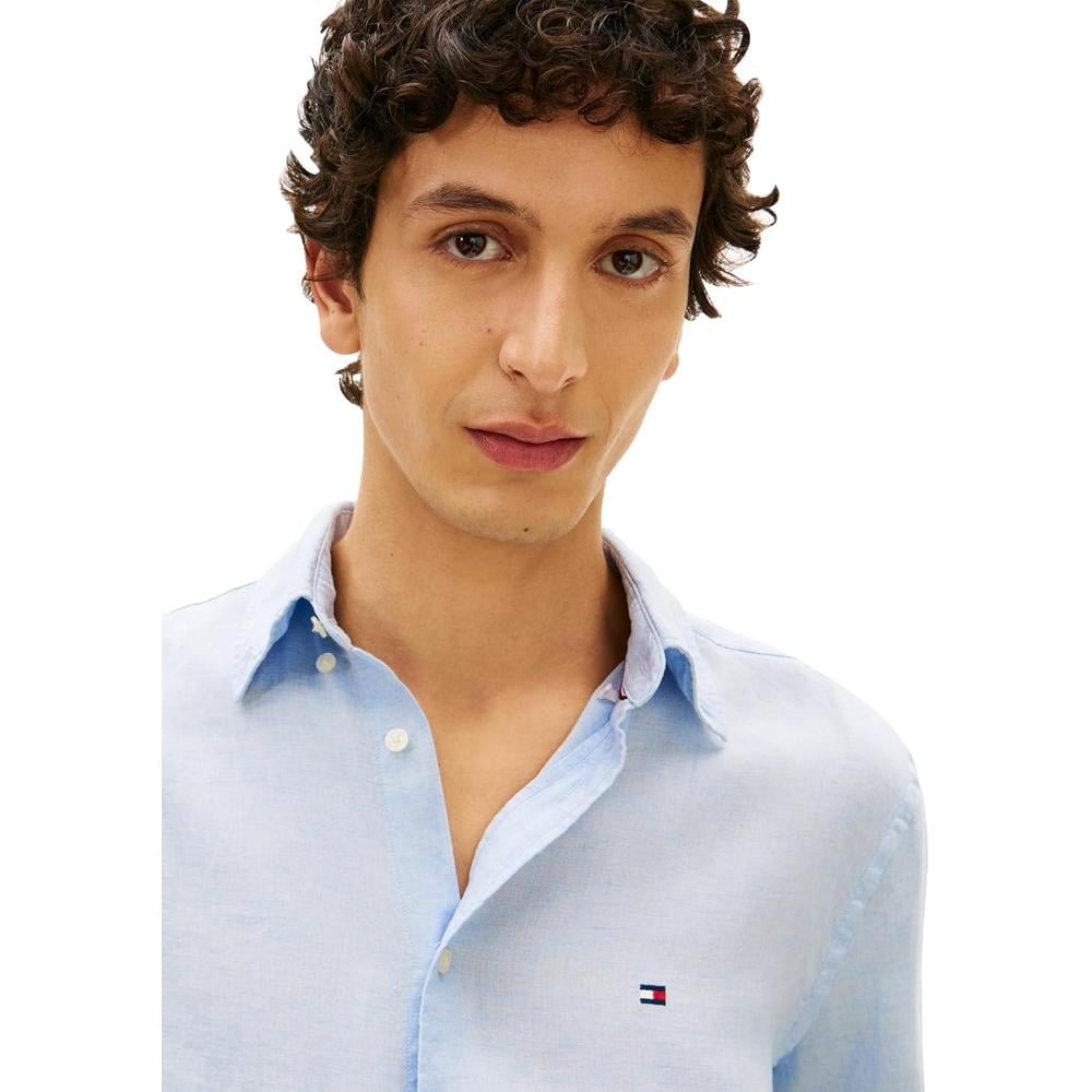 CAMISA PARA HOMBRE TOMMY HILFIGER REGULAR FIT MANGA LARGA AZUL SUAVE - 2