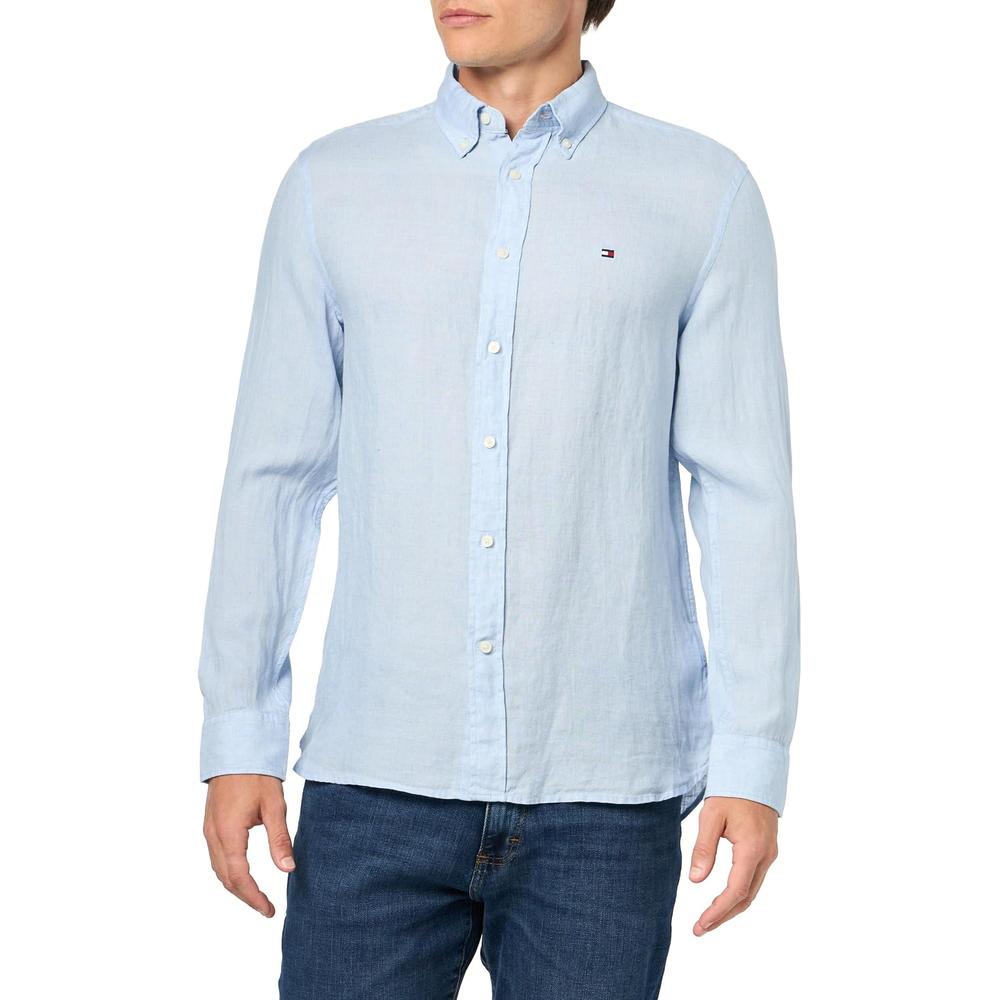CAMISA PARA HOMBRE TOMMY HILFIGER REGULAR FIT MANGA LARGA AZUL SUAVE - 3