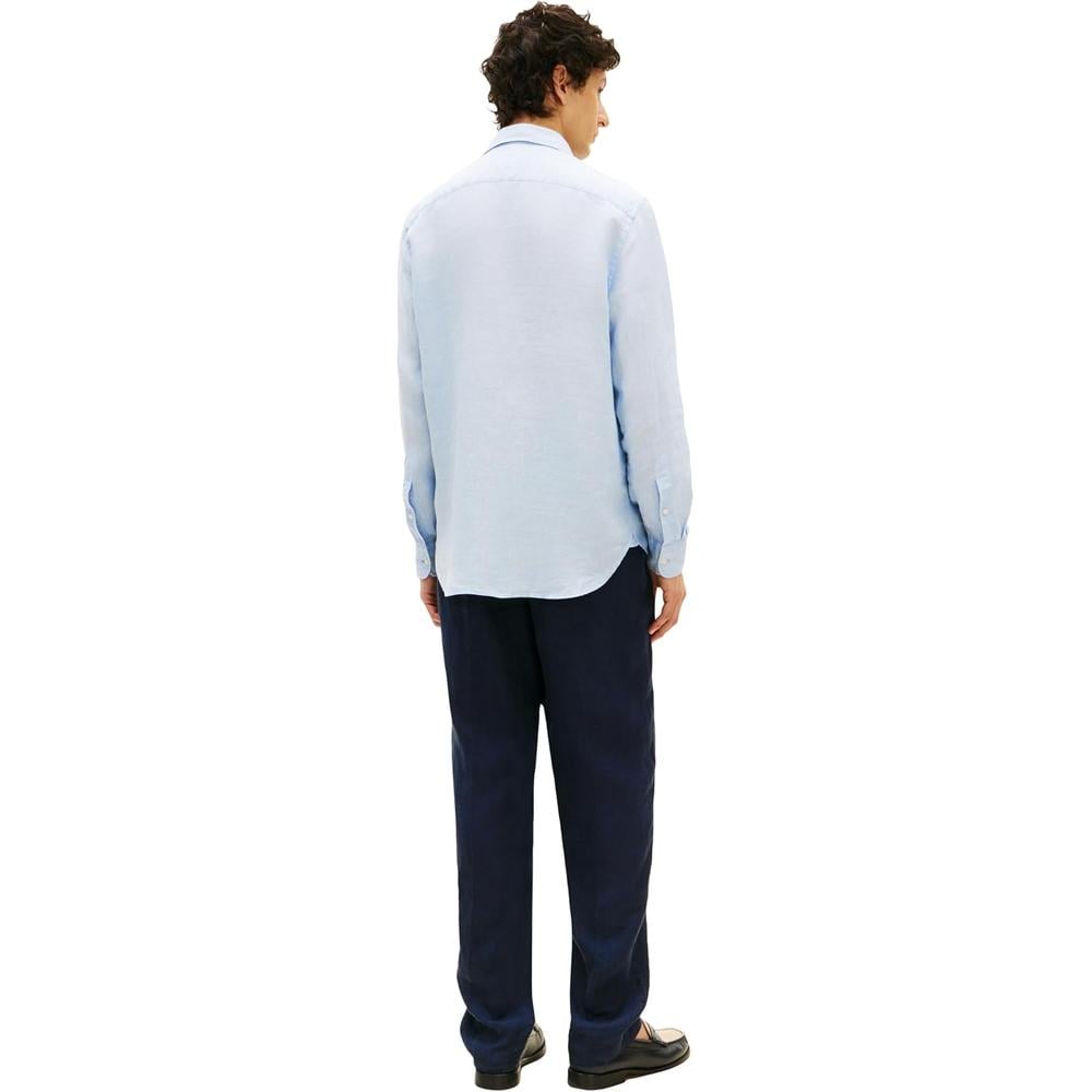 CAMISA PARA HOMBRE TOMMY HILFIGER REGULAR FIT MANGA LARGA AZUL SUAVE - 5