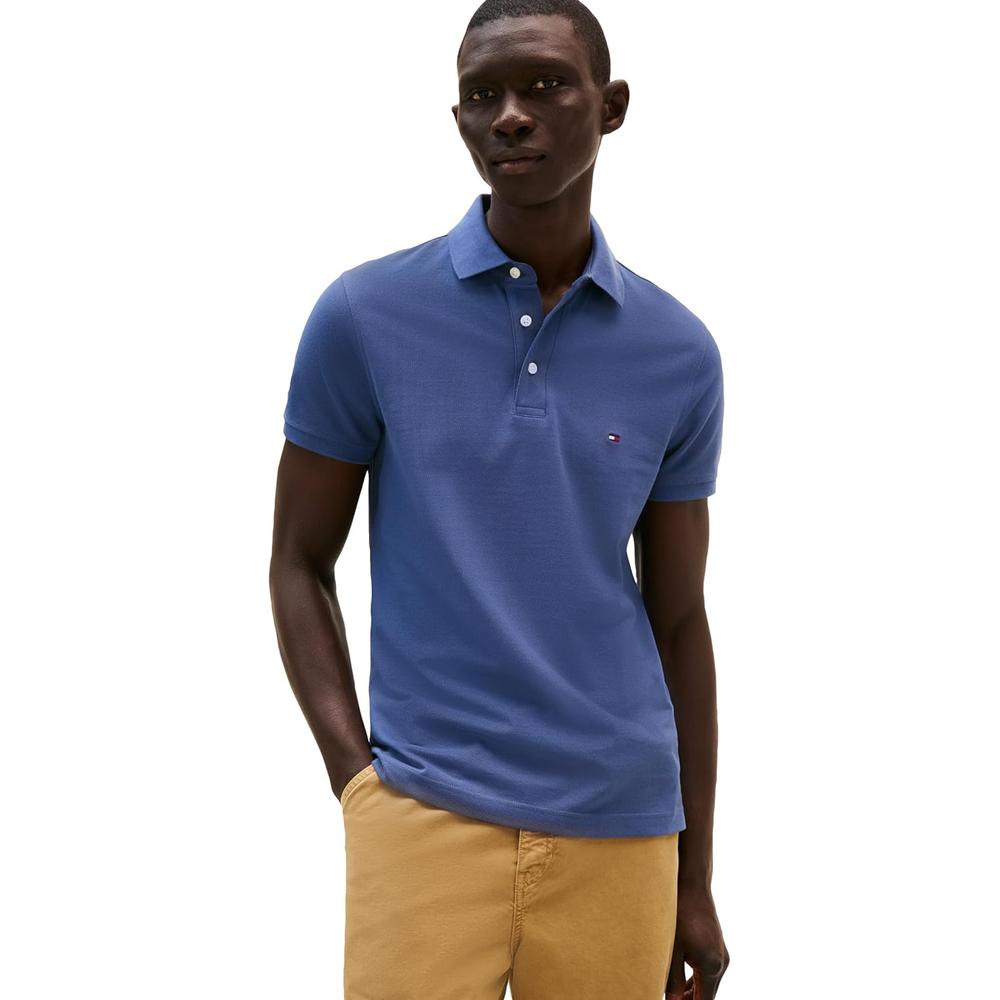 POLO PARA HOMBRE TOMMY HILFIGER 1985 SLIM FIT MANGA CORTA AZUL EGEO - 1