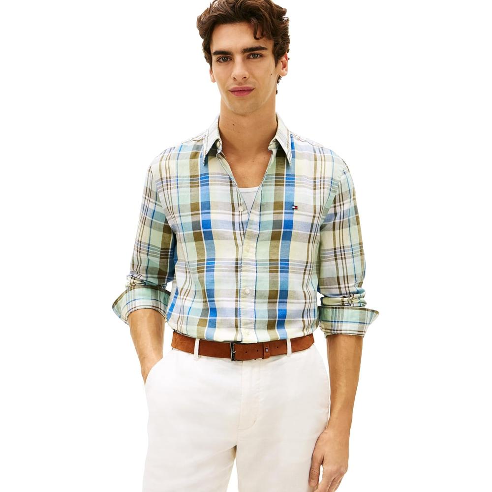 CAMISA PARA HOMBRE TOMMY HILFIGER REGULAR FIT MANGA LARGA CITRONELA - 1