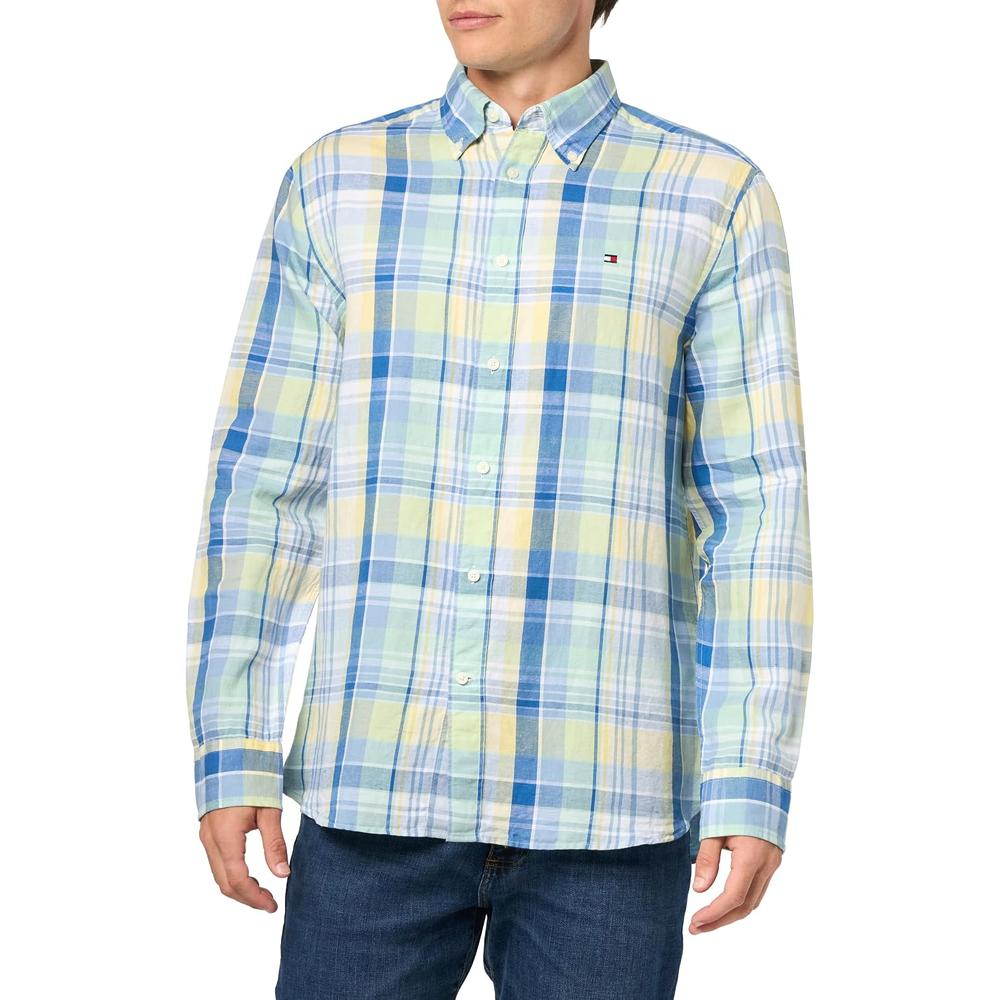 CAMISA PARA HOMBRE TOMMY HILFIGER REGULAR FIT MANGA LARGA CITRONELA - 3