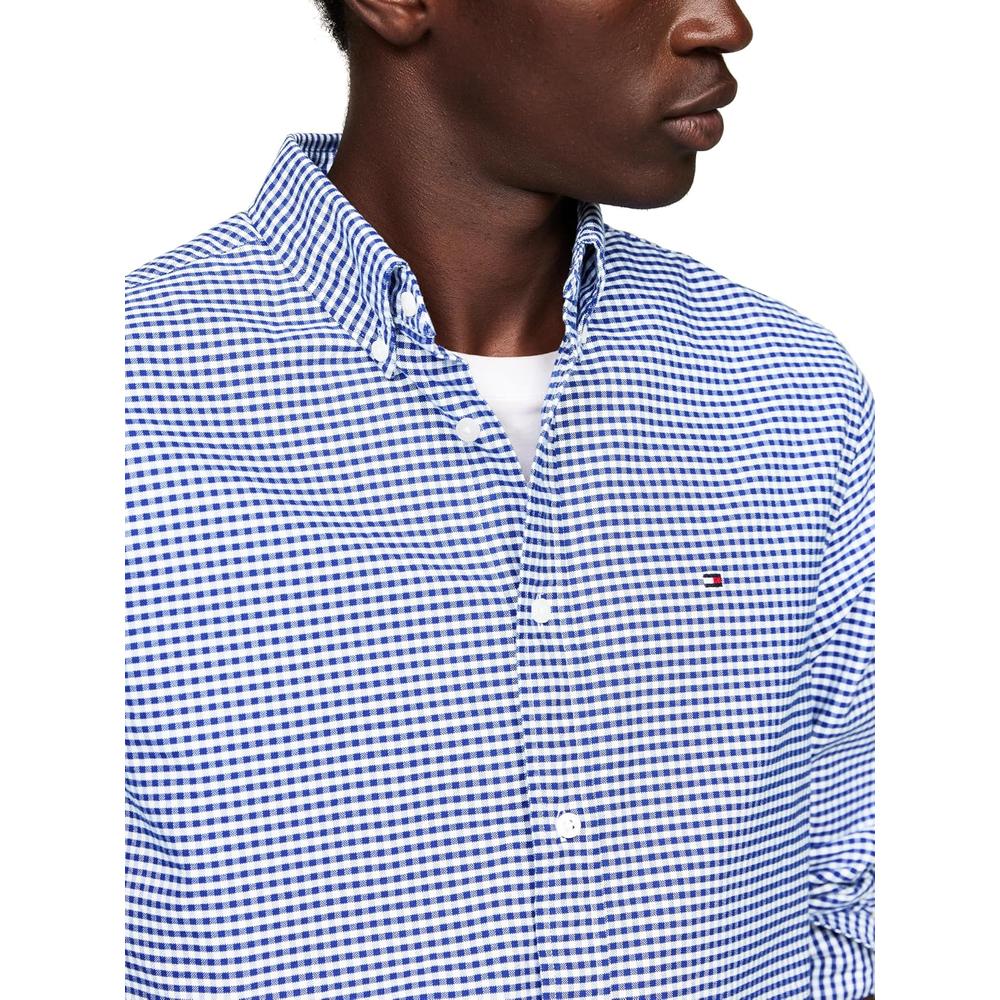 CAMISA PARA HOMBRE TOMMY HILFIGER OXFORD REGULAR FIT MANGA LARGA AZUL REY CUADROS - 2