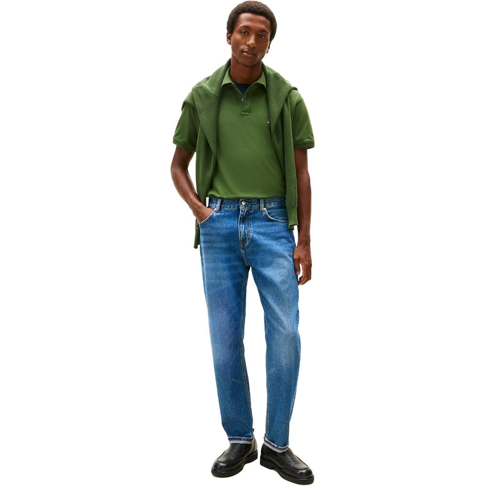 POLO PARA HOMBRE TOMMY HILFIGER CLASSIC FIT MANGA CORTA VERDE PINO MONTAÑA - 3