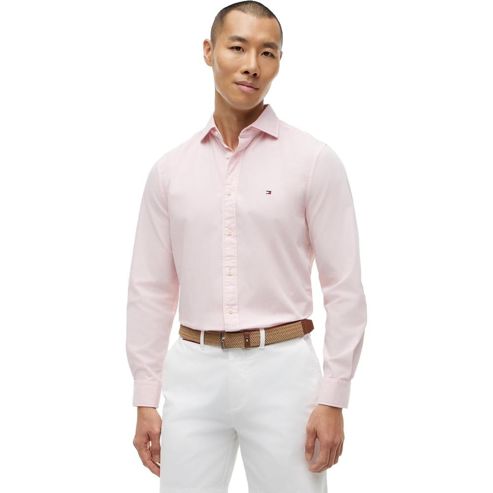 CAMISA PARA HOMBRE TOMMY HILFIGER REGULAR FIT MANGA LARGA ROSA LILA - 1