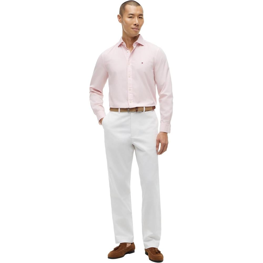 CAMISA PARA HOMBRE TOMMY HILFIGER REGULAR FIT MANGA LARGA ROSA LILA - 3