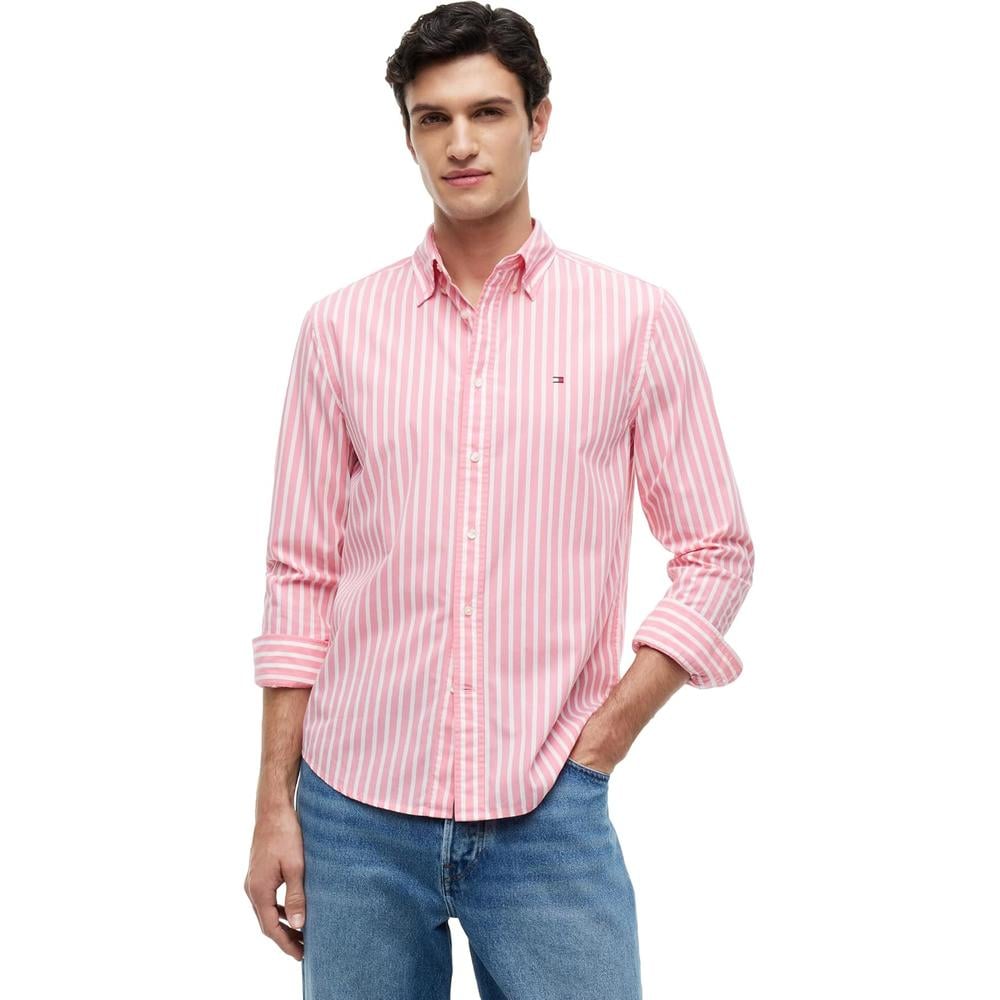 CAMISA PARA HOMBRE TOMMY HILFIGER REGULAR FIT MANGA LARGA ROSA MUÑECA - 1