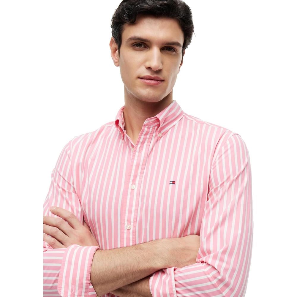 CAMISA PARA HOMBRE TOMMY HILFIGER REGULAR FIT MANGA LARGA ROSA MUÑECA - 2