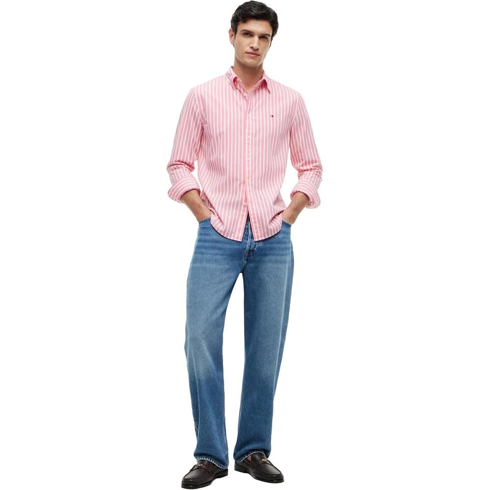CAMISA PARA HOMBRE TOMMY HILFIGER REGULAR FIT MANGA LARGA ROSA MUÑECA - 3