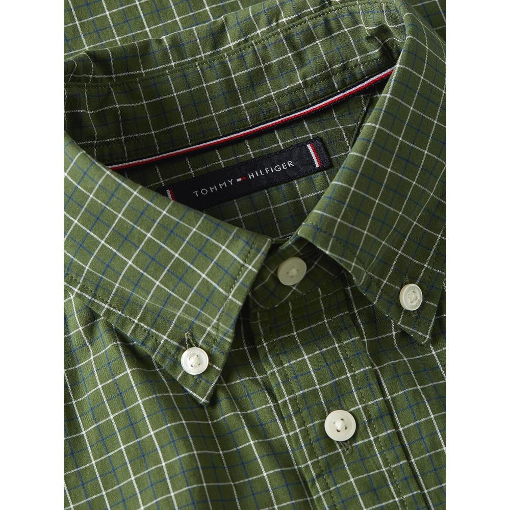 CAMISA PARA HOMBRE TOMMY HILFIGER REGULAR FIT MANGA LARGA VERDE PINO MONTAÑA - 5